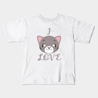 I LOVE CATS, COOL Kids T-Shirt